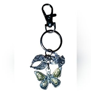 Hand Crafted Silver and Gold Bag Charm/Key Chain